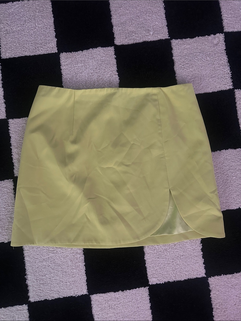 Bardot Lemon Yellow Mini Skirt with Tulip Overlay